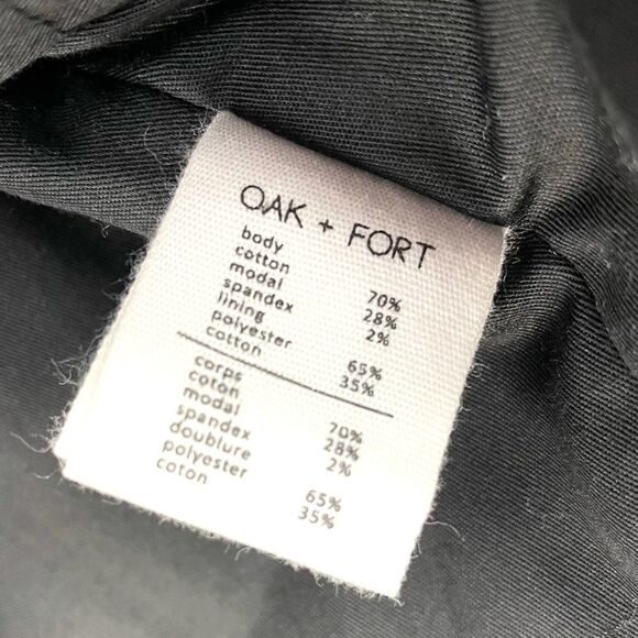 𝅺OAK + Fort Black Cotton Padded Zip Jacket w/ Horizontal Stitch Size M - Picture 7 of 7